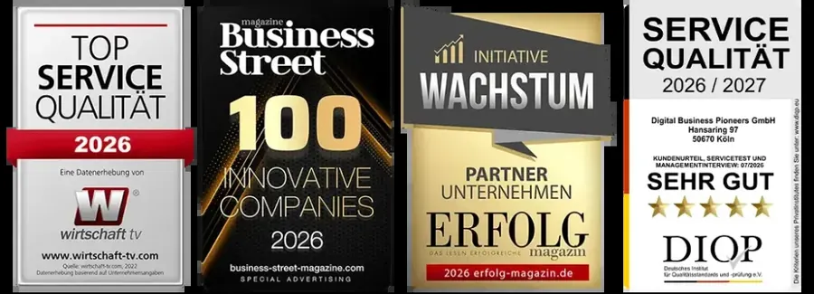 Auszeichnungen der Digital Business Pioneers GmbH